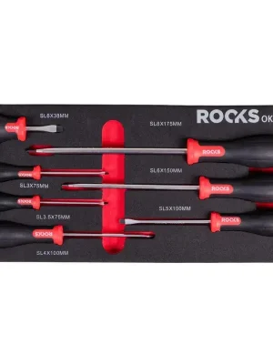 Rooks OK-01.3105 Sada plochých šroubováků 7Ks Omezená Nabídka