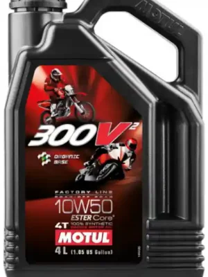 Motorový olej Motul 300V2 4T Factory Line 10W-50, 4L Levný