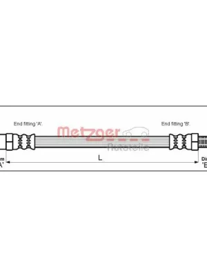 Ověřený Brzdová hadice METZGER 4111343