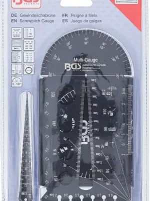 BGS 74247, Měrka šroubů a závitové měrky | metrické | M3 - M20, 0,5 - 13,00 mm Nejlepší Volba