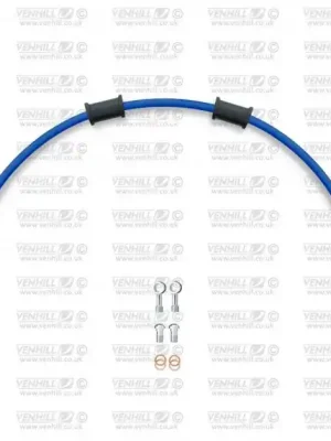 Akční Nabídka Hadice přední brzdy sada Venhill POWERHOSEPLUS SUZ-6008F-SB (1 hadice v sadě) modré hadice, chromové koncovky
