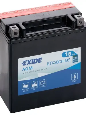 Vrácení Zdarma Motobaterie Exide Bike AGM 12V, 18Ah, ETX20CH-BS