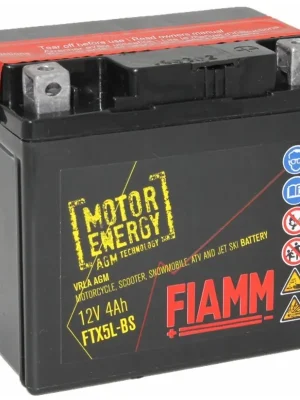 Rychlé Dodání Motobaterie Fiamm Motorenergy AGM 12V, 5Ah, FTX5L-BS