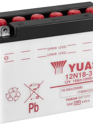 Jen Po Omezenou Doba Motobaterie Yuasa Standard 12V, 18Ah, 140A, 12N18-3