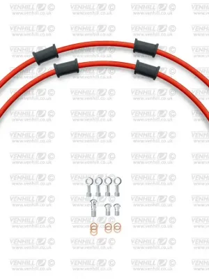 Speciální Cena Hadice přední brzdy sada Venhill POWERHOSEPLUS HON-4007FS-RD (1 hadice v sadě) červené hadice, nerezové koncovky