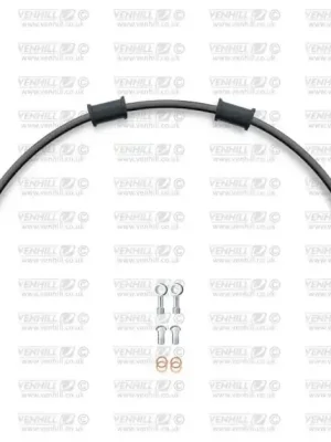 Nová Kolekce Hadice zadní brzdy Venhill POWERHOSEPLUS DUC-9007RS-BK (1 hadice v sadě) černé hadice, nerezové koncovky