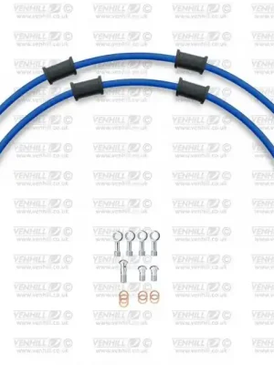 Akce STANDARD Hadice přední brzdy sada Venhill POWERHOSEPLUS SUZ-6023F-SB (2 hadice v sadě) modré hadice, chromové koncovky