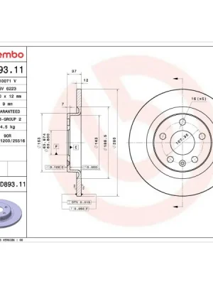 Pouze Dnes Brzdový kotouč BREMBO 08.D893.11