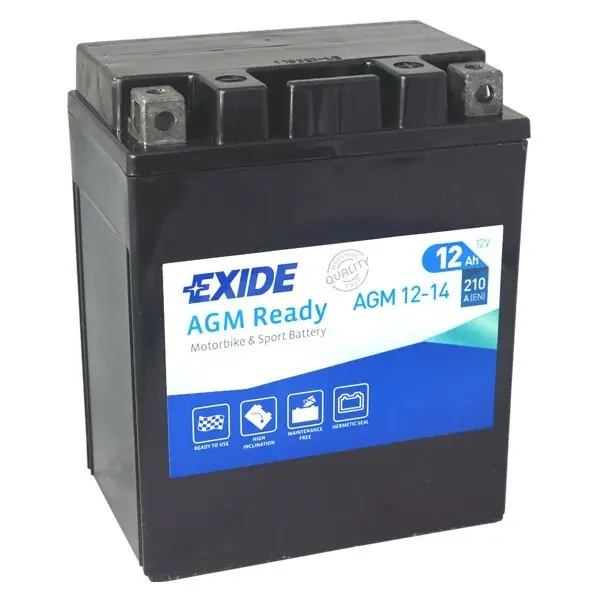 Motobaterie Exide Bike AGM Ready 12V, 12Ah, AGM12-14 Ihned K Objednání