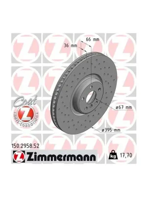 Brzdový kotouč ZIMMERMANN 150.2958.52 Zlevněný
