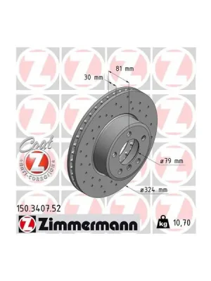 Pouze Dnes Brzdový kotouč ZIMMERMANN 150.3407.52