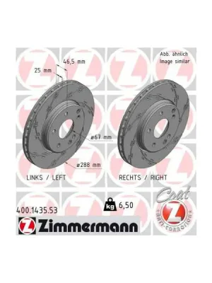 Brzdový kotouč ZIMMERMANN 400.1435.53 Přímo Od Výrobce