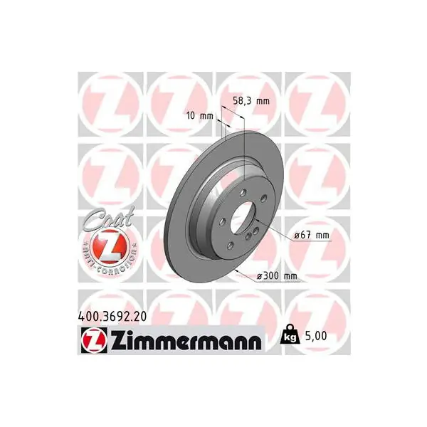 Brzdový kotouč ZIMMERMANN 400.3692.20 Horká Nabídka