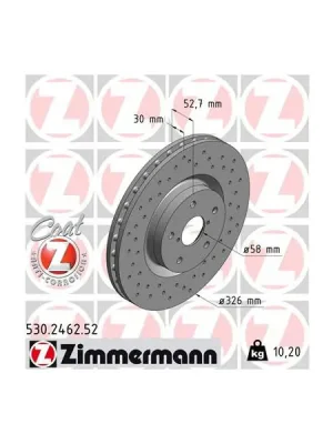 Vysoce Kvalitní Brzdový kotouč ZIMMERMANN 530.2462.52