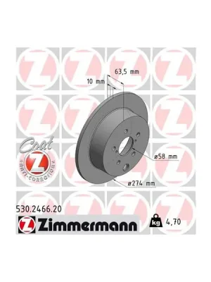 Oblíbený Brzdový kotouč ZIMMERMANN 530.2466.20