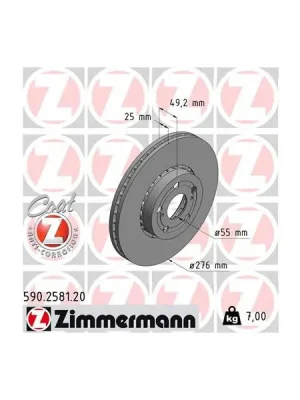 Brzdový kotouč ZIMMERMANN 590.2581.20 Cenově Výhodný