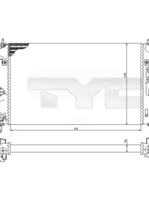 Originální Chladič, chlazení motoru TYC 725-0027-R