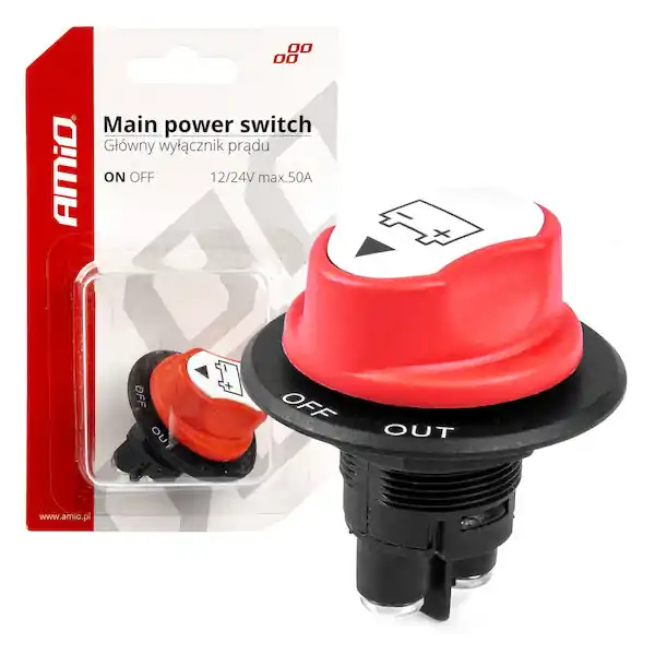 Hlavní vypínač autobaterie 12/24 max.50A-03025 Vysoce Kvalitní