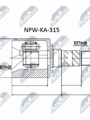 Sezónní Sleva Sada kloubů, hnací hřídel NTY NPW-KA-315