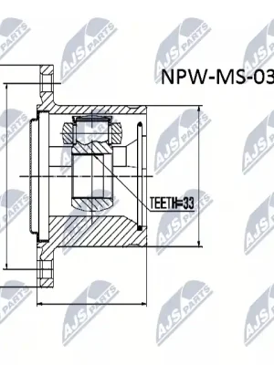 Pouze Dnes Sada kloubů, hnací hřídel NTY NPW-MS-033