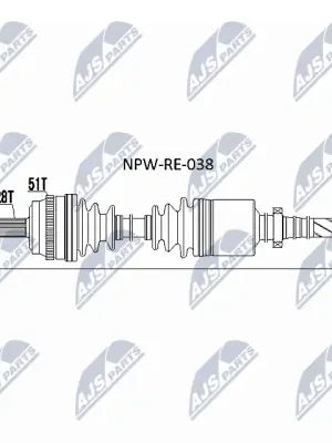 Časově Omezené Hnací hřídel NTY NPW-RE-038