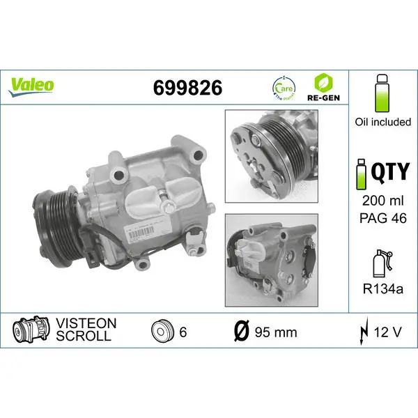 Kompresor, klimatizace VALEO 699826 Novinka