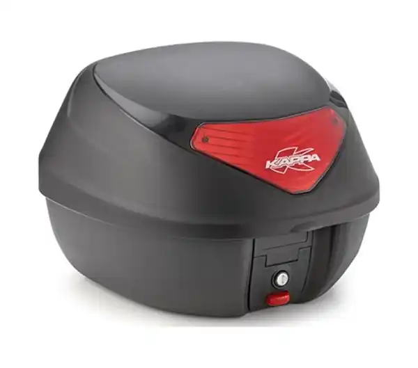 Vrácení Zdarma MONOLOCK TopCase - 29l, KAPPA (černý, červená odrazka, vč. plotny a univerzální mont. sady)