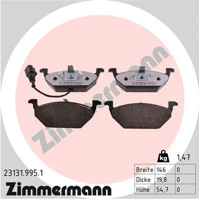 Sada brzdových destiček, kotoučová brzda ZIMMERMANN 231319951 Top Prodej