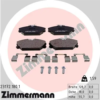 Víkendová Akce Sada brzdových destiček, kotoučová brzda ZIMMERMANN 231721801