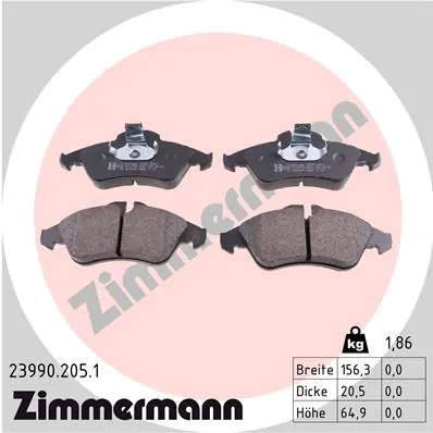 Sada brzdových destiček, kotoučová brzda ZIMMERMANN 239902051 Super Cena