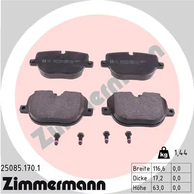 Sada brzdových destiček, kotoučová brzda ZIMMERMANN 250851701 Přímo Od Výrobce