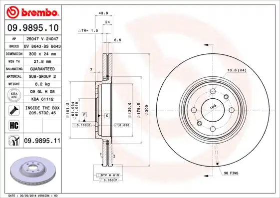 Poslední Šance Brzdový kotouč BREMBO 09989511