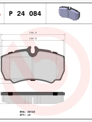 Sada brzdových destiček, kotoučová brzda BREMBO P24084 Bezpečná Platba