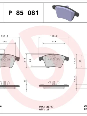 Sada brzdových destiček, kotoučová brzda BREMBO P85081 Odeslání Ihned