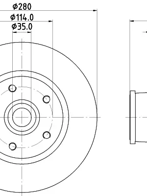 Brzdový kotouč HELLA 8DD 355 125-281 Sleva