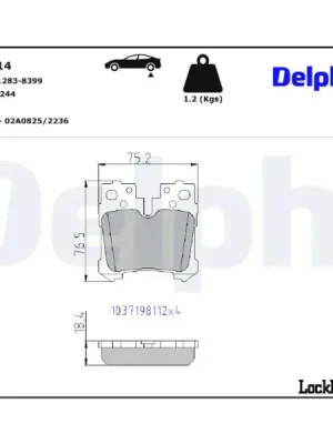 Kup Teď Sada brzdových destiček, kotoučová brzda DELPHI LP2214