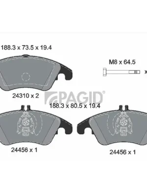 Sada brzdových destiček, kotoučová brzda PAGID T1624N Speciální Cena
