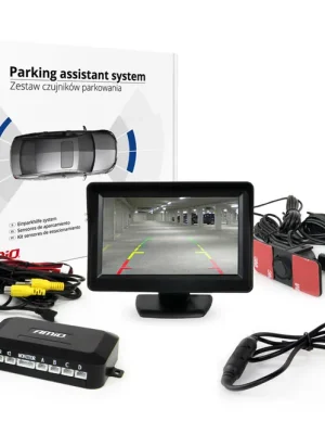 Parkovací asistent LCD 4,3" s kamerou HD-315-LED se 4 senzory černý vnitřní Cenová Bomba