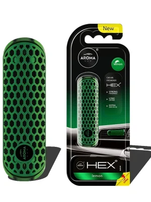 Osvěžovač vzduchu AROMA CAR FANCY SHAPES POLYMER HEX Lemon Horká Nabídka