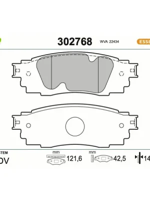 Sada brzdových destiček, kotoučová brzda VALEO 302768 Autentický