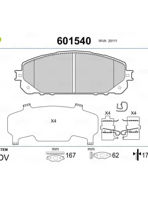 Sada brzdových destiček, kotoučová brzda VALEO 601540 Sezónní Sleva