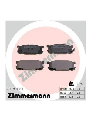 Časově Omezené Sada brzdových destiček, kotoučová brzda ZIMMERMANN 23876.130.1