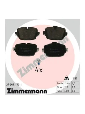 Nízká Cena Sada brzdových destiček, kotoučová brzda ZIMMERMANN 25998.170.1