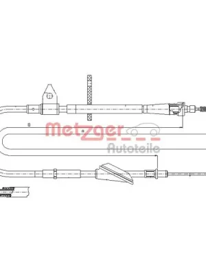 Časově Omezené Tažné lanko, parkovací brzda METZGER 11.5743