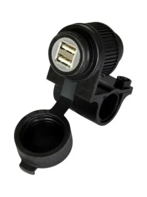Pouze Dnes USB zásuvka 5V/2A, 2 vstupy s objímkou pro uchycení k řidítků a trubkám o průměru 22 a 25 mm, OXFORD